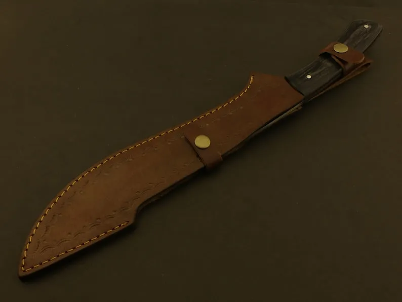 24" Eli Machete Bushcraft & Camping Machete (D2 Steel, Spring Steel are available) with Custom Blade Material Variations-Bushcraft Machete