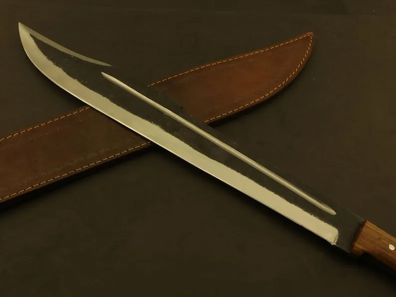 26" Timber Tinge Machete Bushcraft & Camping Machete (D2 Steel, Spring Steel are available) with Custom Blade Material Variations-Bushcraft Machete