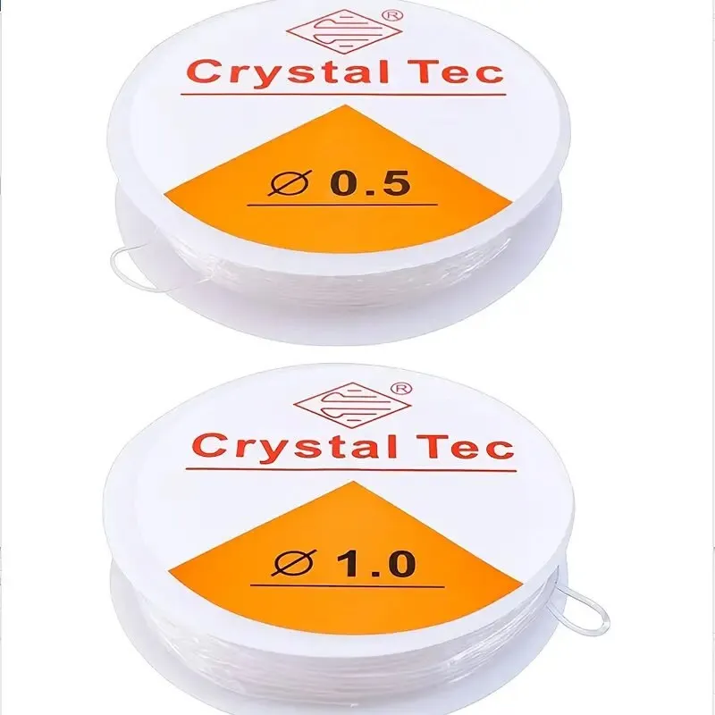 2pcs Transparent Elastic Cords | 2 Roll Elastic Crystal String Bead Cords