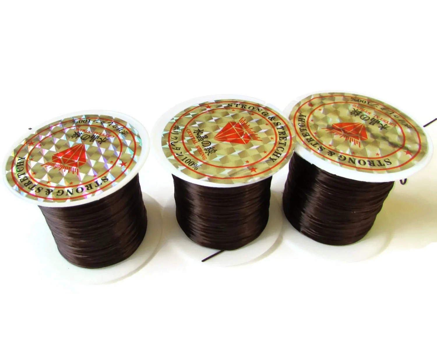 3 Rolls Thread Brown Elastic Cord 0.8mm Brown Elastic Thread 10 Meters per roll