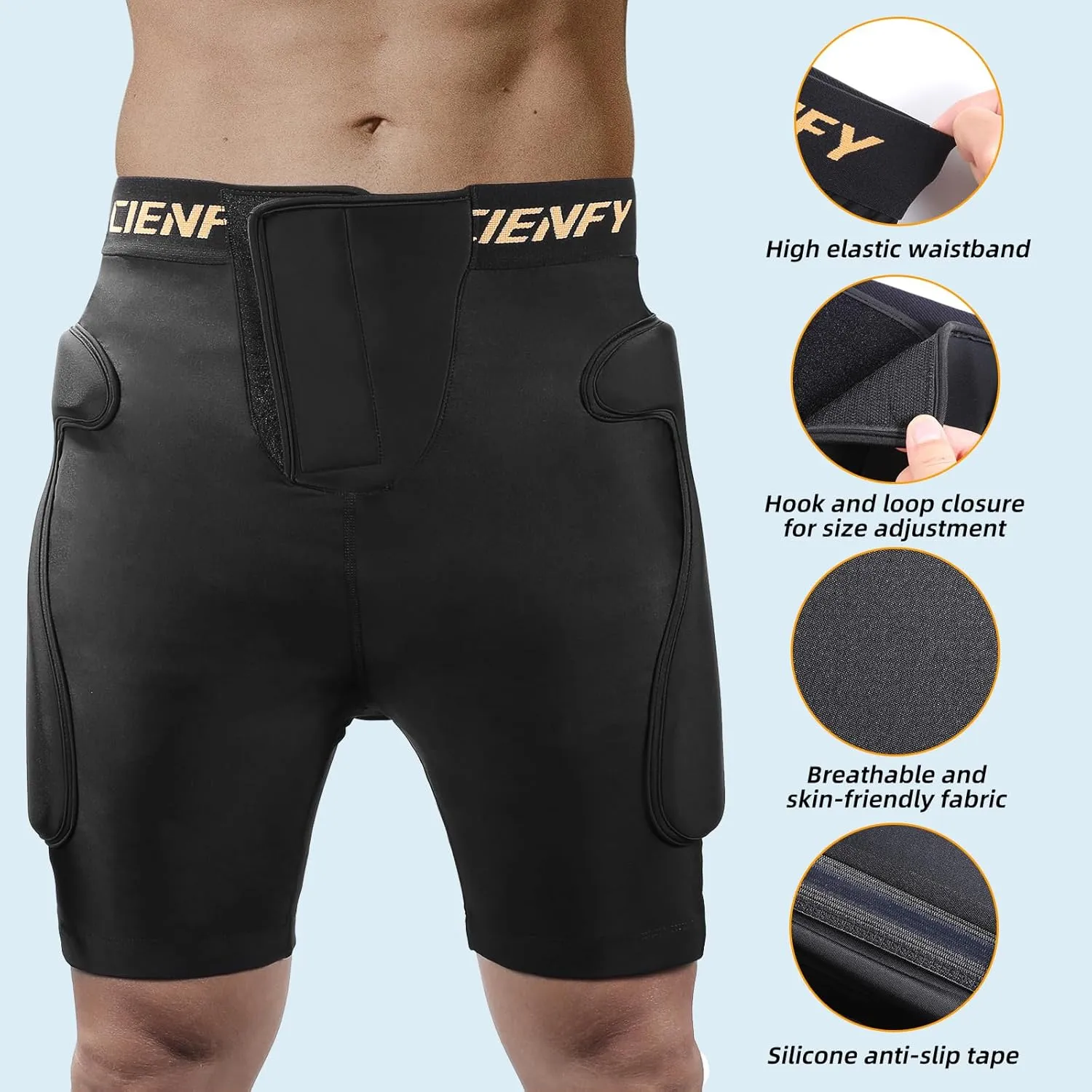 3D Hip Protective Padded Shorts EVA Tailbone Pad Impact Gear for Skiing Skating Snowboarding Skateboarding