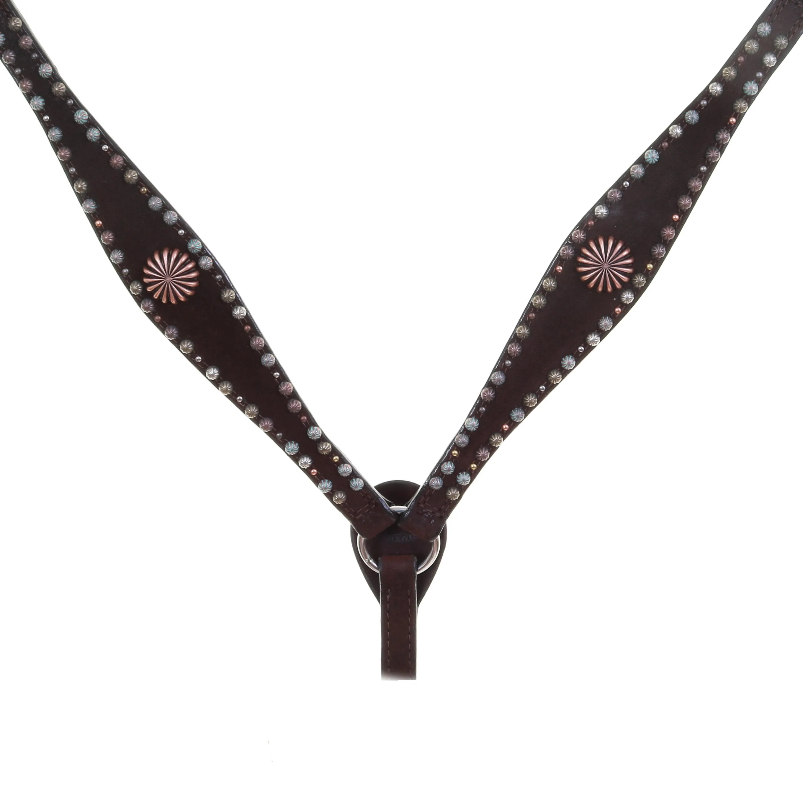 BC1032 - Brown Rough Out Studded Breast Collar