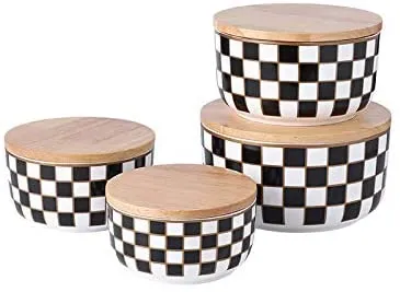 Checker Pattern 20-pieceDinnerware Set for 4, Bone China