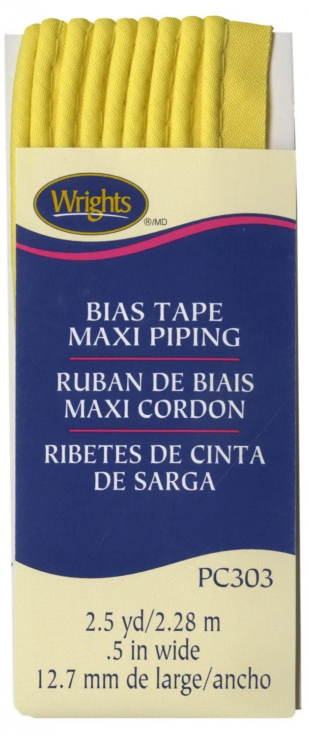 Corded Piping from Bias Tape - 23 COLOURS (1/2" wide)
