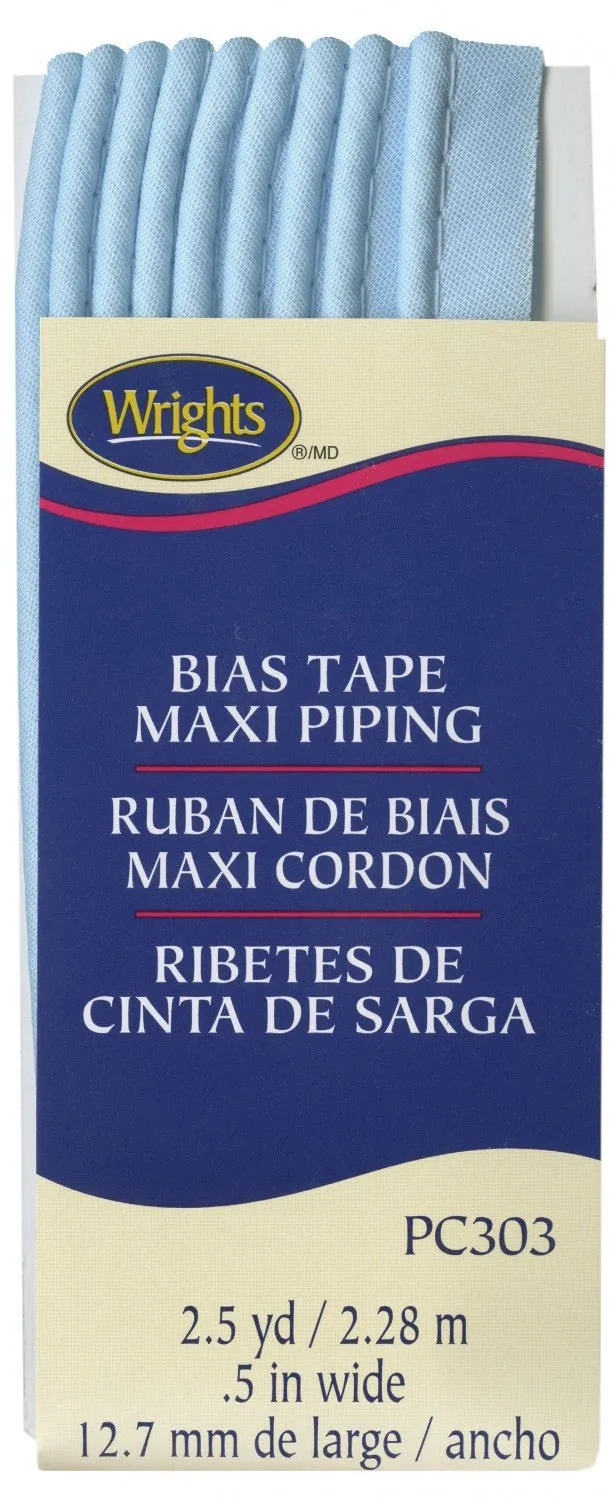 Corded Piping from Bias Tape - 23 COLOURS (1/2" wide)