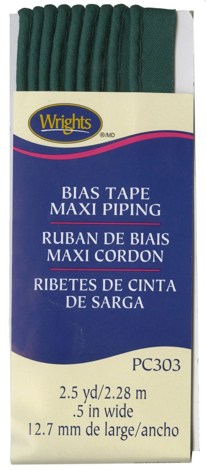 Corded Piping from Bias Tape - 23 COLOURS (1/2" wide)