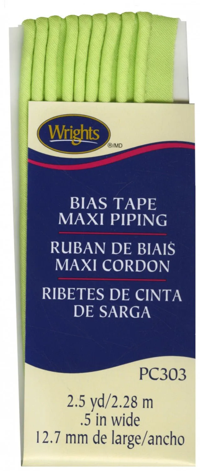 Corded Piping from Bias Tape - 23 COLOURS (1/2" wide)