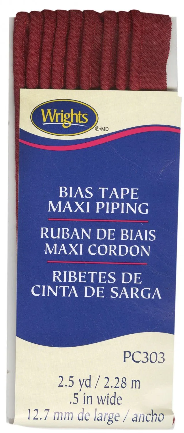 Corded Piping from Bias Tape - 23 COLOURS (1/2" wide)