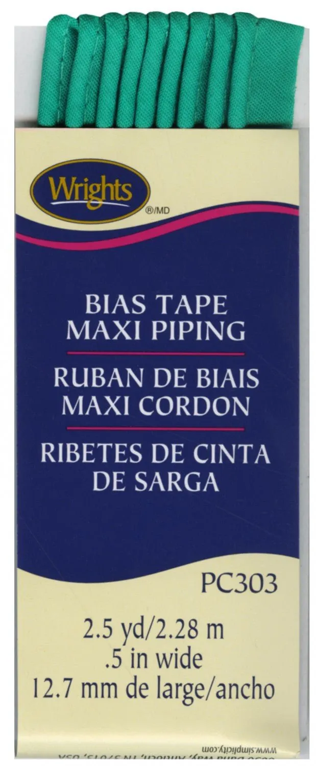 Corded Piping from Bias Tape - 23 COLOURS (1/2" wide)