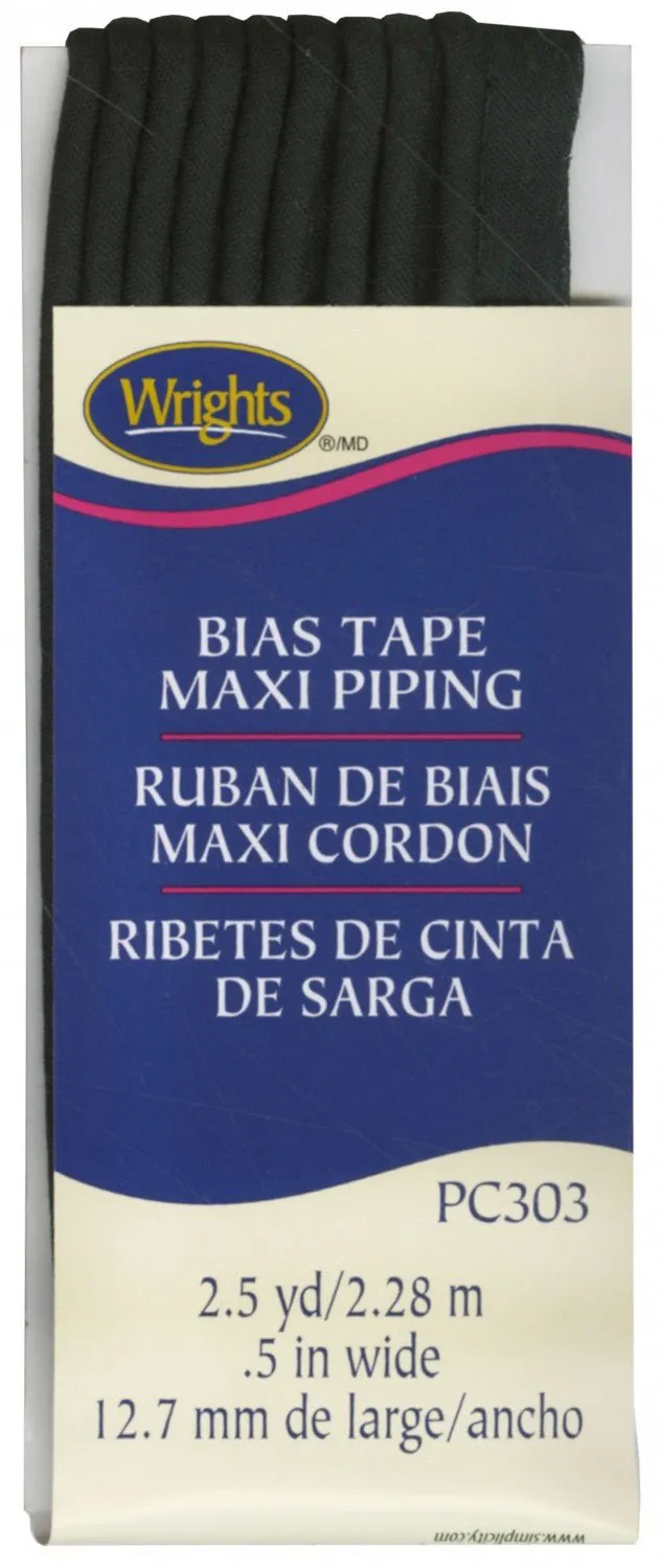 Corded Piping from Bias Tape - 23 COLOURS (1/2" wide)