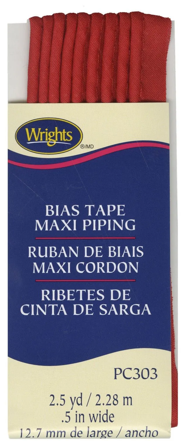 Corded Piping from Bias Tape - 23 COLOURS (1/2" wide)