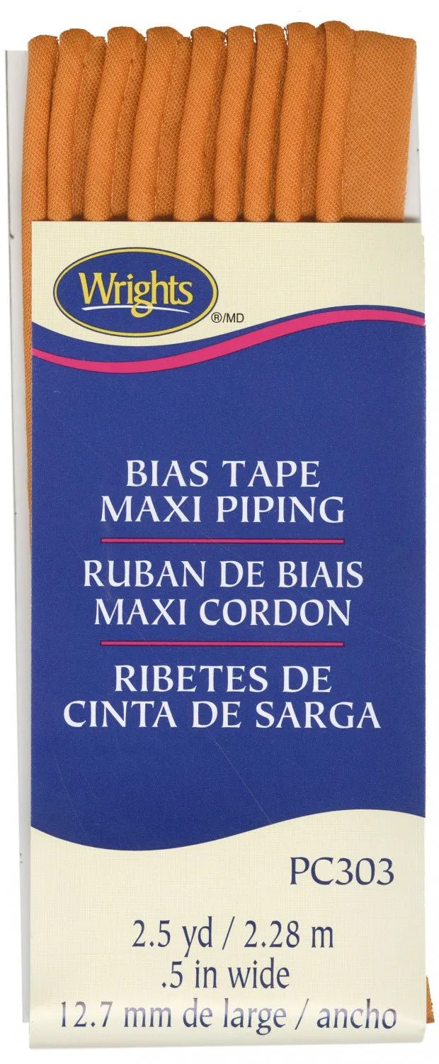 Corded Piping from Bias Tape - 23 COLOURS (1/2" wide)