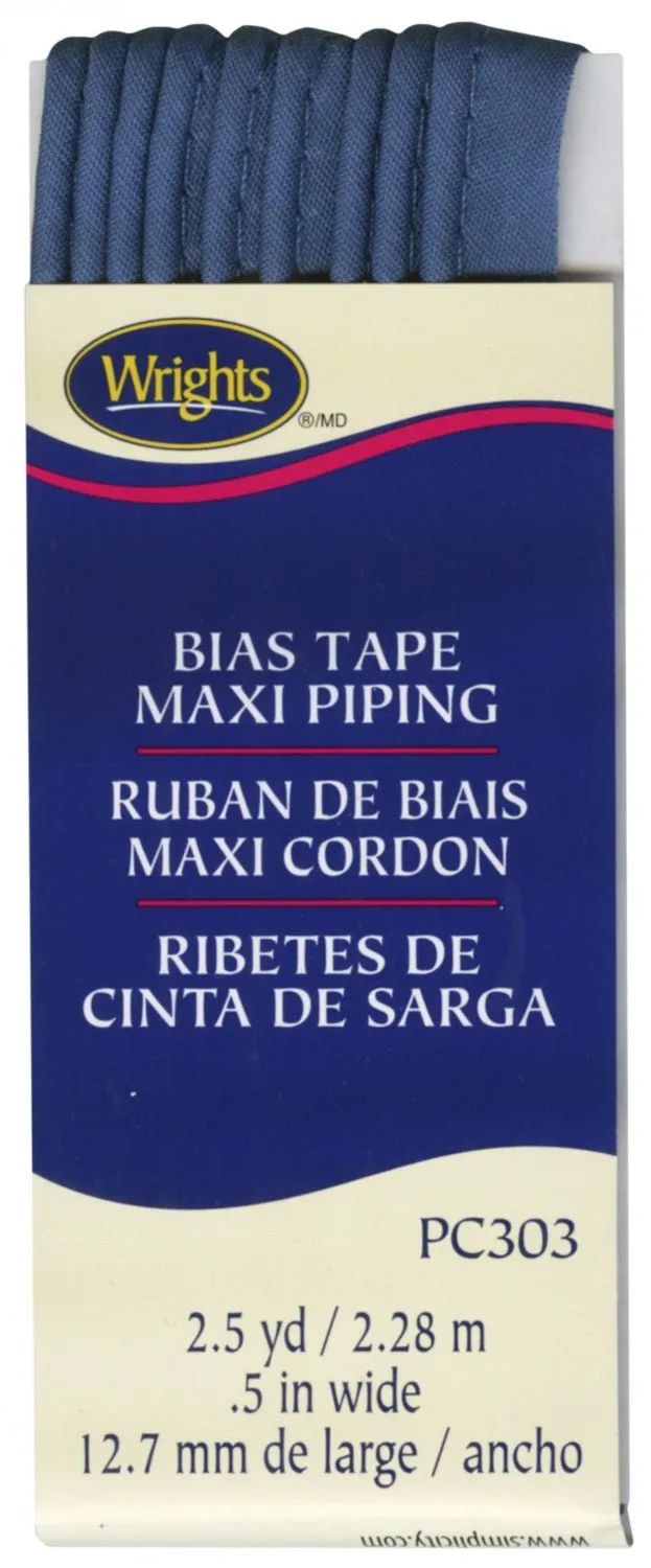 Corded Piping from Bias Tape - 23 COLOURS (1/2" wide)