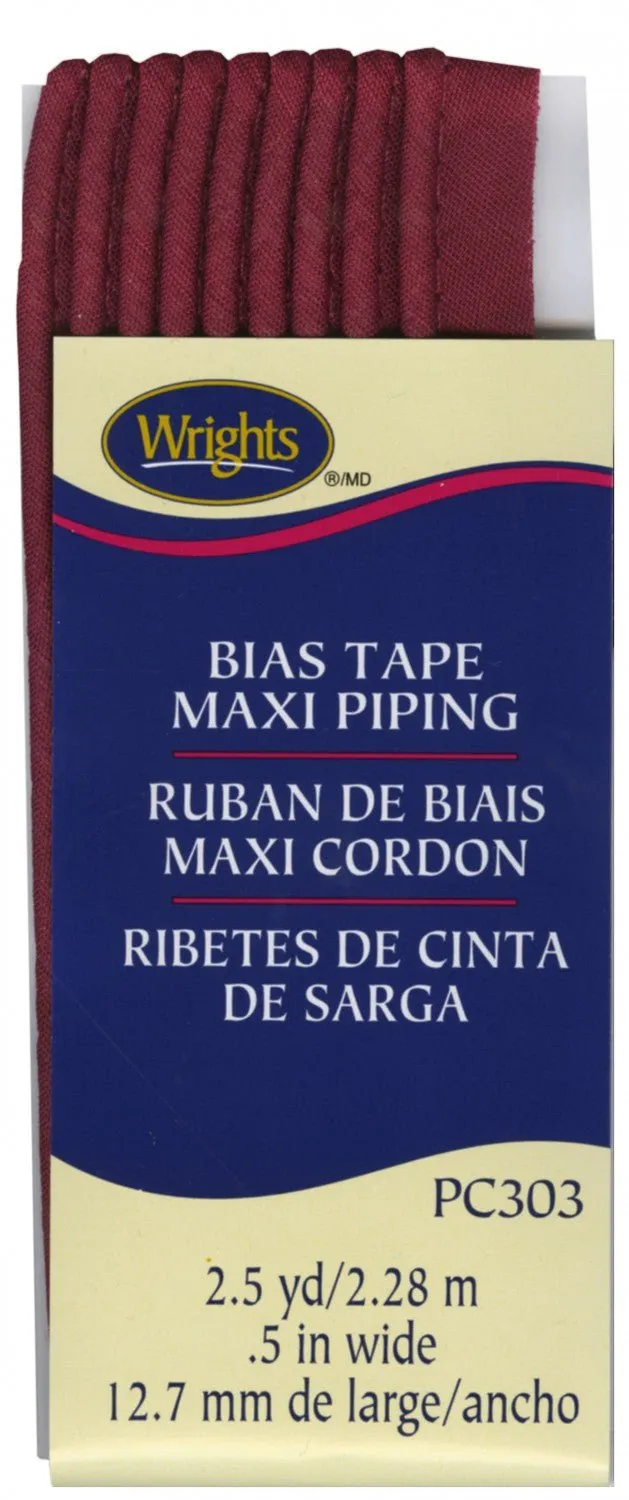 Corded Piping from Bias Tape - 23 COLOURS (1/2" wide)
