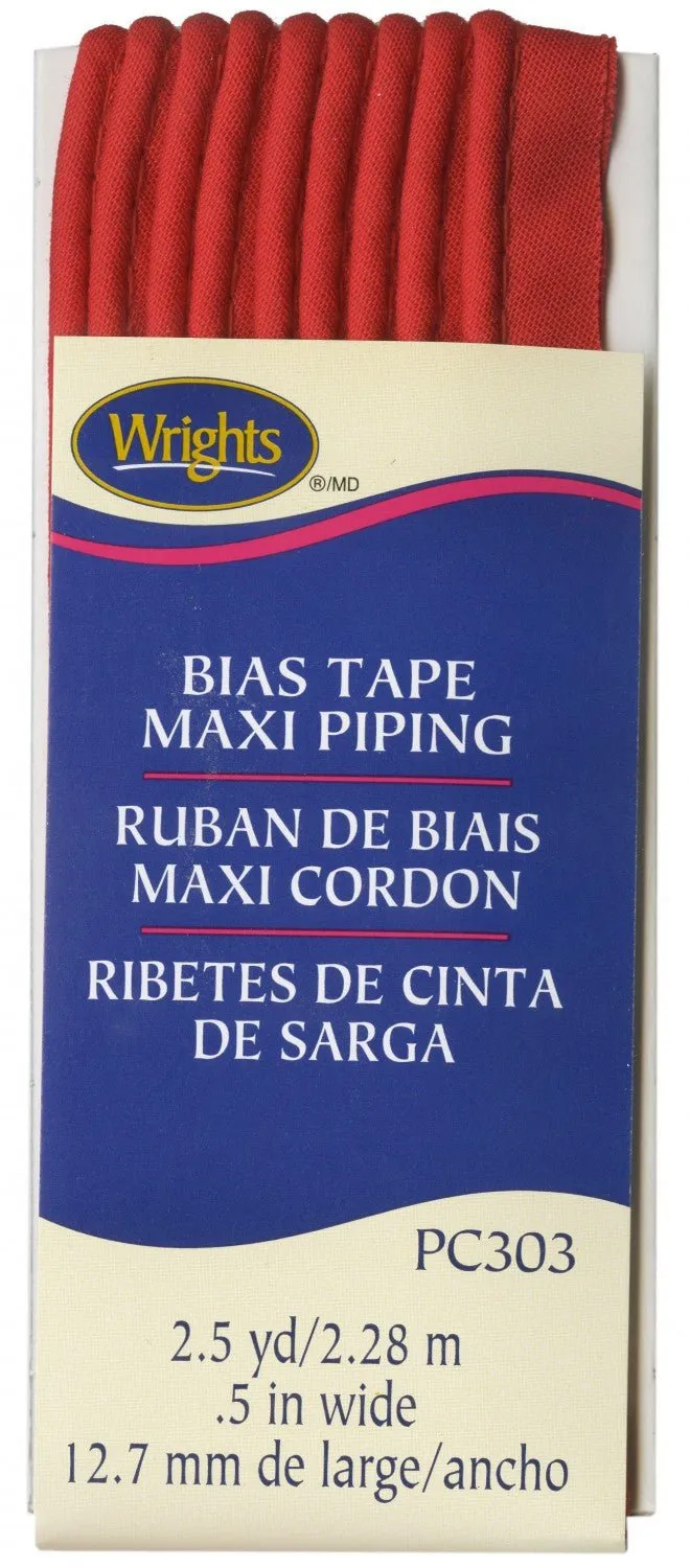 Corded Piping from Bias Tape - 23 COLOURS (1/2" wide)