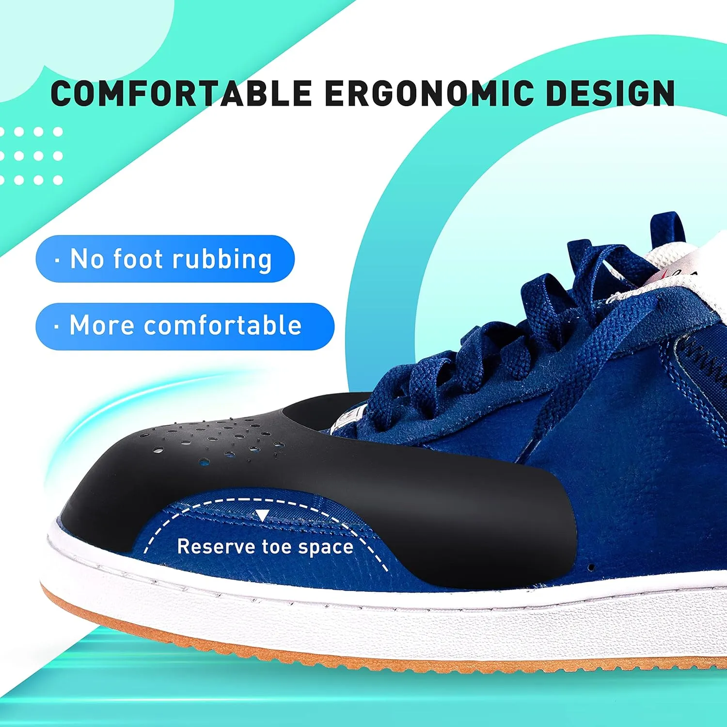 Crease Protectors Suitable for Most Sneakers, 4 Pairs Crease Protectors for Jordan 1, Air Force 1, and Dunk Low; Men's 7.5-12/ Women's 5-8.5 (Men's US Size 7.5-12, Black White)