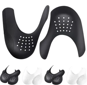 Crease Protectors Suitable for Most Sneakers, 4 Pairs Crease Protectors for Jordan 1, Air Force 1, and Dunk Low; Men's 7.5-12/ Women's 5-8.5 (Men's US Size 7.5-12, Black White)