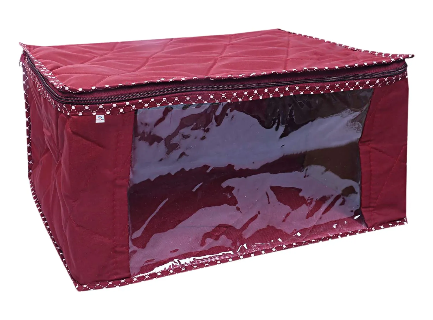 Heart Home Parachute Wardrobe Organizer/Cover/Storage Bag For Store Saree, Lehenga, Suit, Dress, Clothes With Transparent Window (Maroon)
