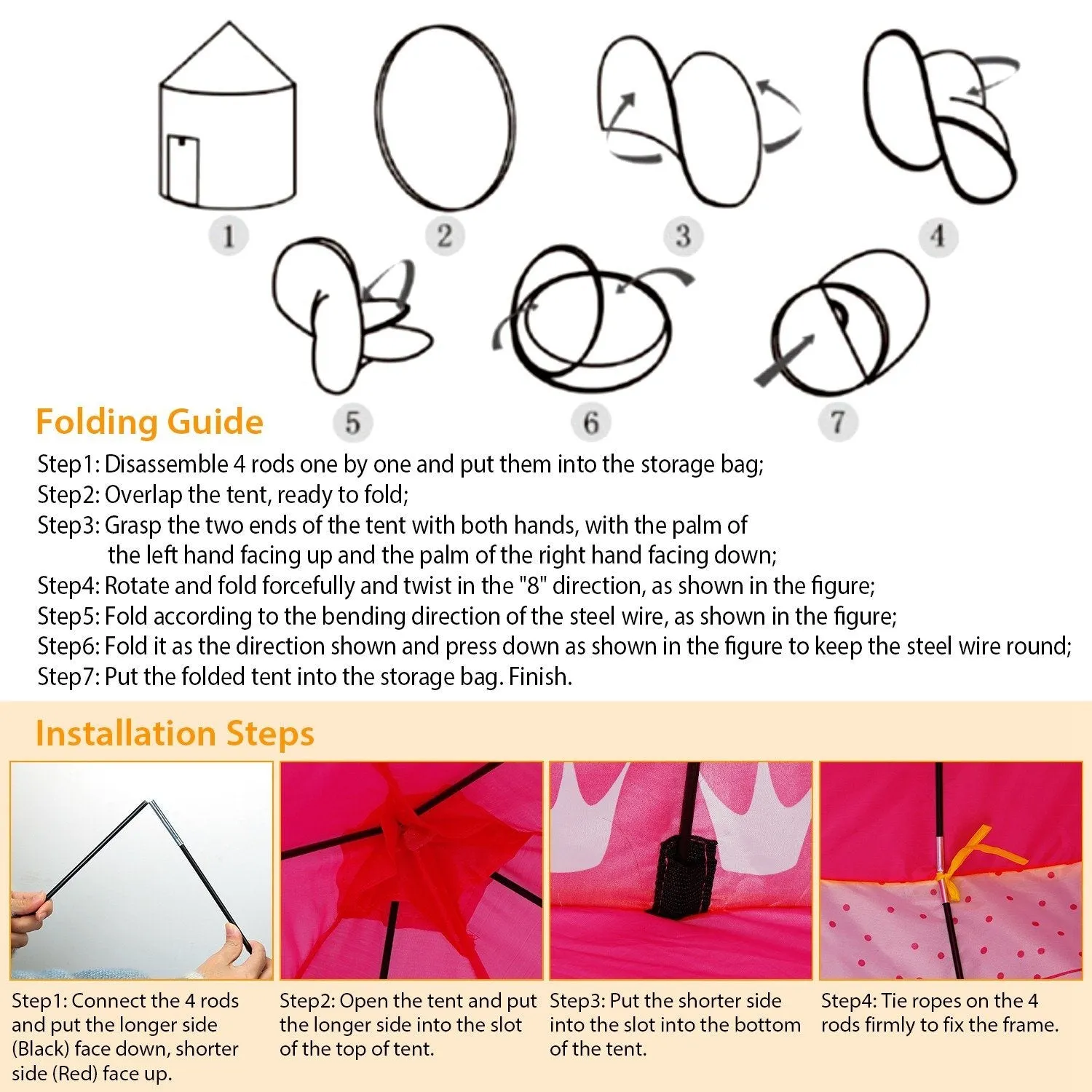 Kids Foldable Pop Up Play Tent