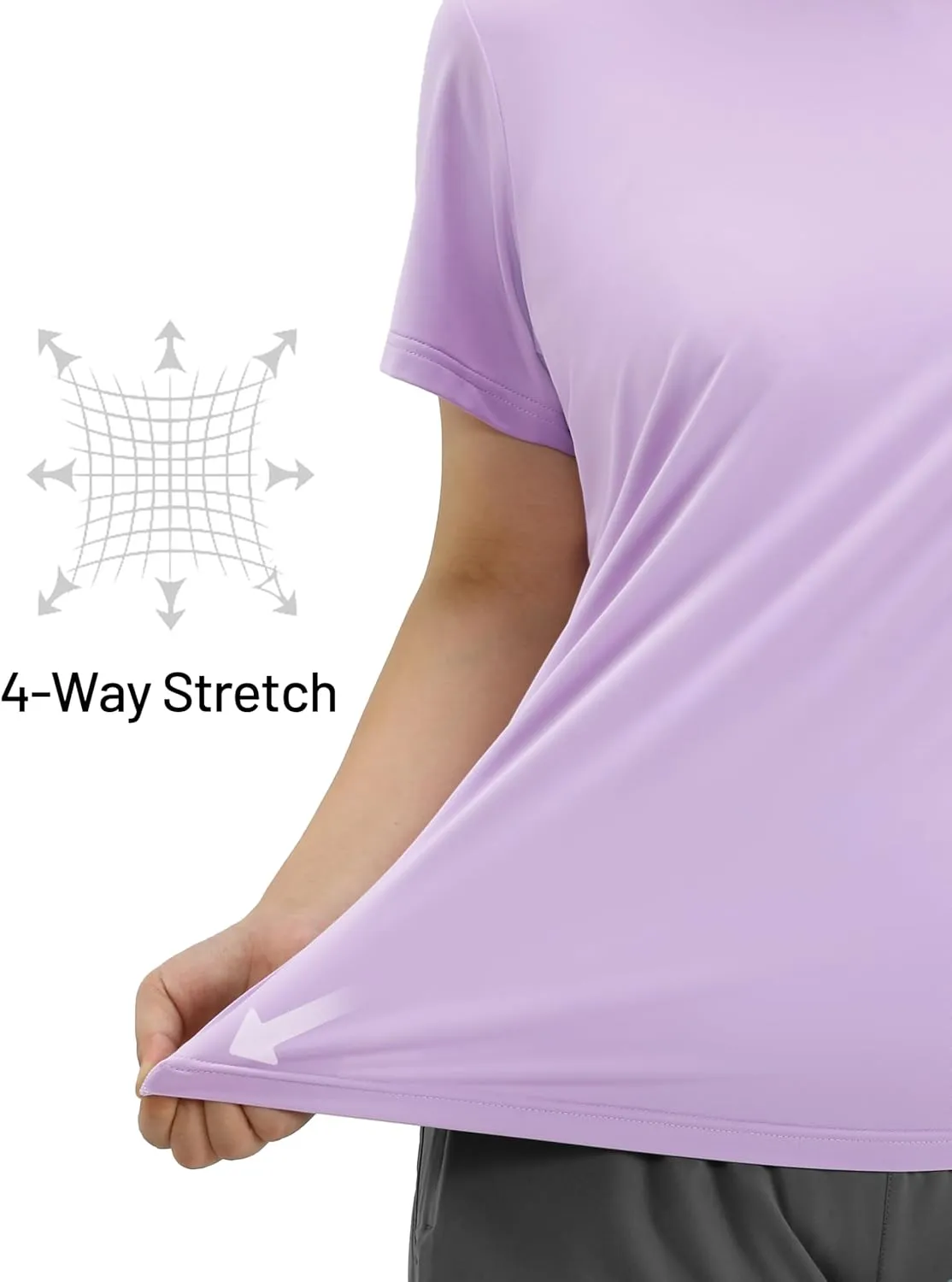 MIER Women's Running Athletic Shirts Dry Fit Active T-Shirt Tops Short Sleeve Soft Crew Neck Gym Workout Exercise Tees