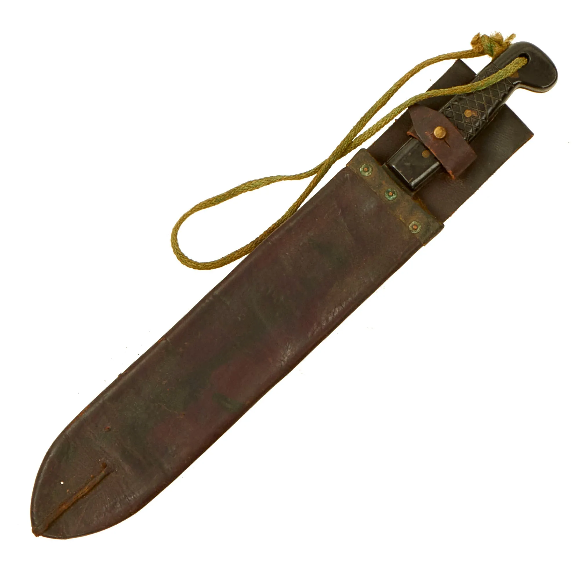 Original Scarce WWII Australian 15” Machete with Plastic Handle and Original Sheath - In Excellent Condition - Dated 1945