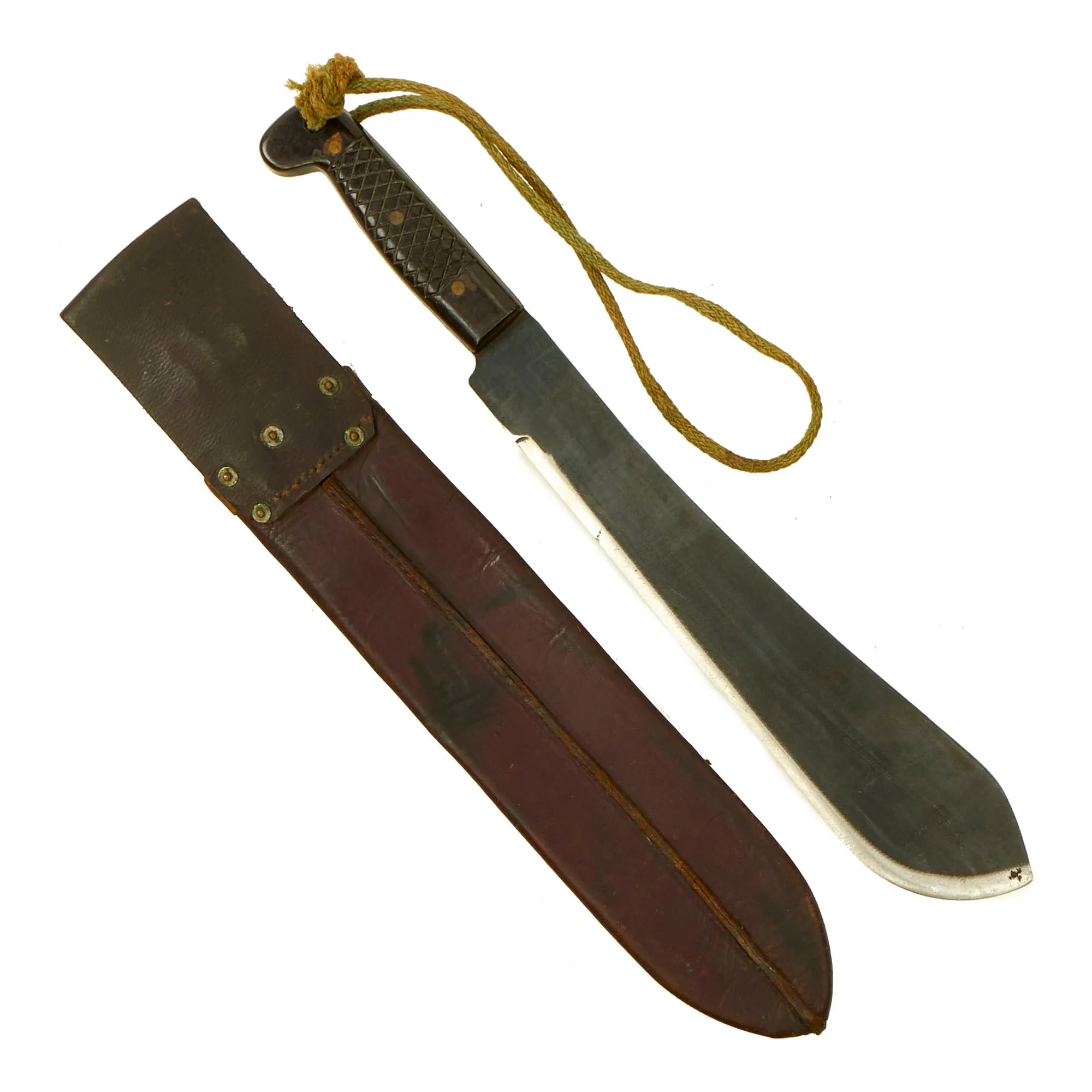 Original Scarce WWII Australian 15” Machete with Plastic Handle and Original Sheath - In Excellent Condition - Dated 1945