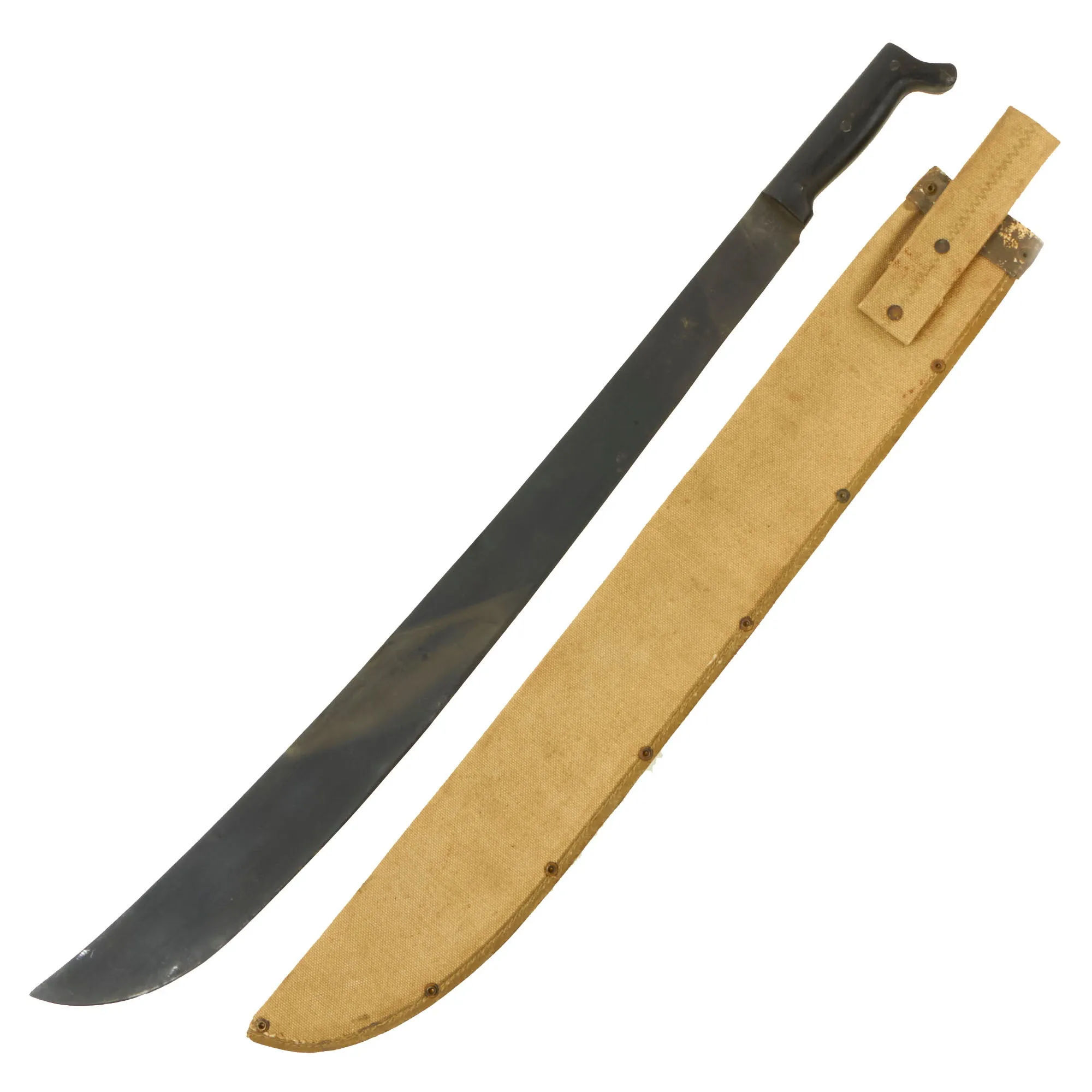 Original U.S. WWII US Navy Mk I Legitimus Collins & Co Machete Dated 1944 With Correct USN Marked Scabbard