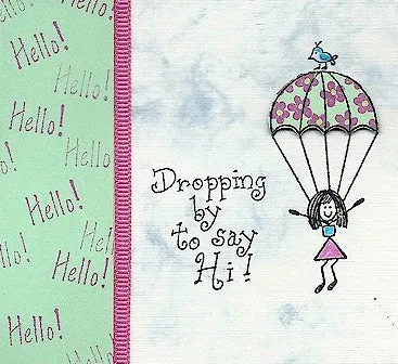 Parachute Gal Rubber Stamp 2359E