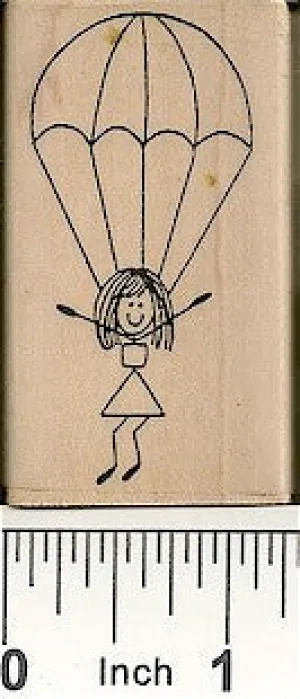 Parachute Gal Rubber Stamp 2359E