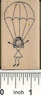 Parachute Gal Rubber Stamp 2359E