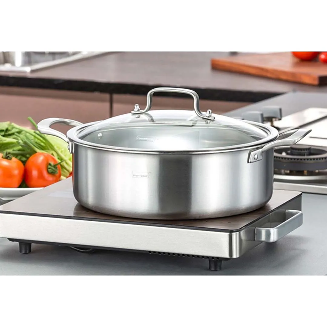 Smart Induction Cooktop Set Premium with 30cm Stainless Steel Induction Casserole Cookware