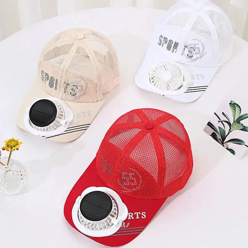 Solar-Powered Cooling Baseball Hat with USB Charging and UV Protection