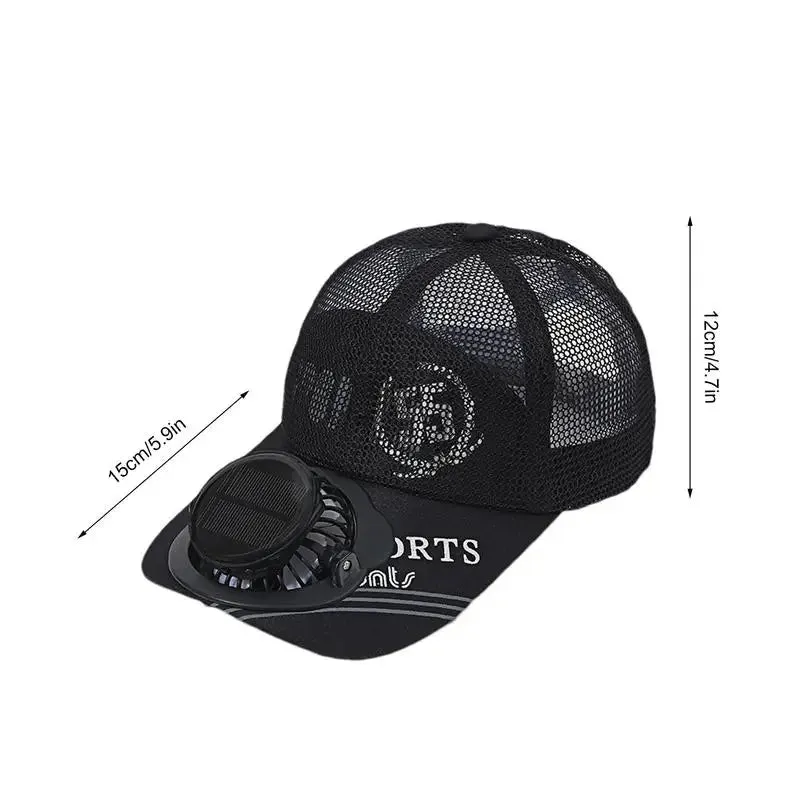 Solar-Powered Cooling Baseball Hat with USB Charging and UV Protection