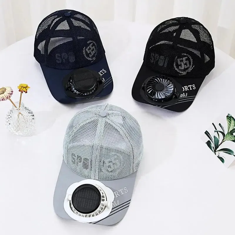 Solar-Powered Cooling Baseball Hat with USB Charging and UV Protection