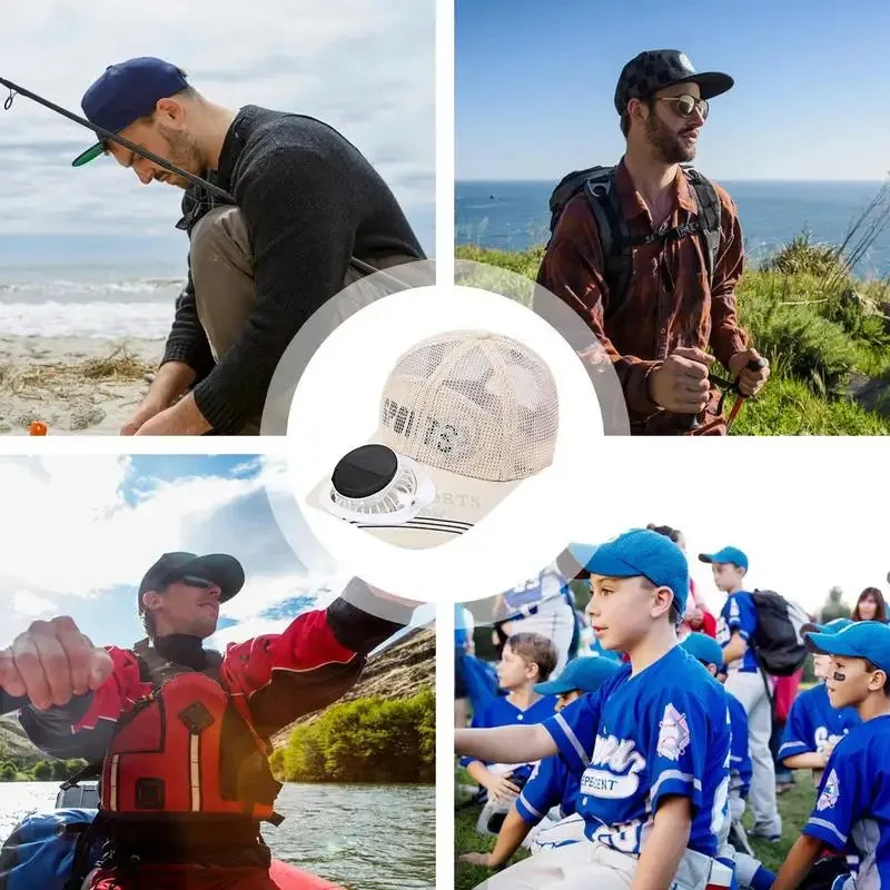 Solar-Powered Cooling Baseball Hat with USB Charging and UV Protection