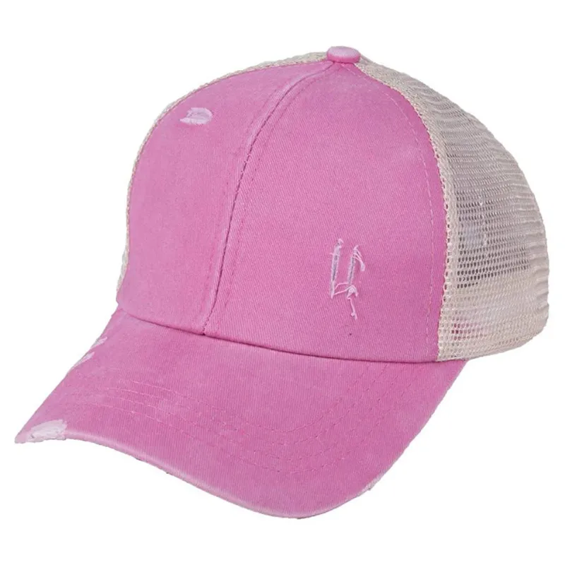 Women's Criss Cross Ponytail Mesh Hat