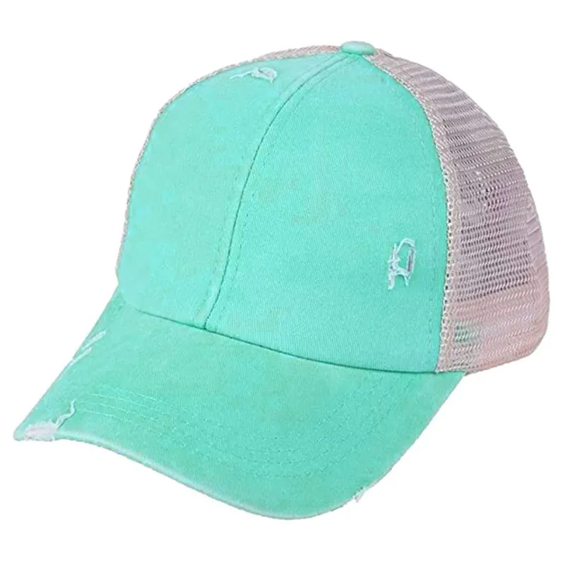 Women's Criss Cross Ponytail Mesh Hat