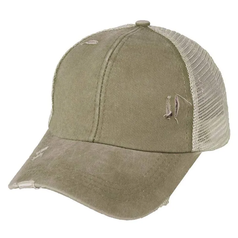 Women's Criss Cross Ponytail Mesh Hat