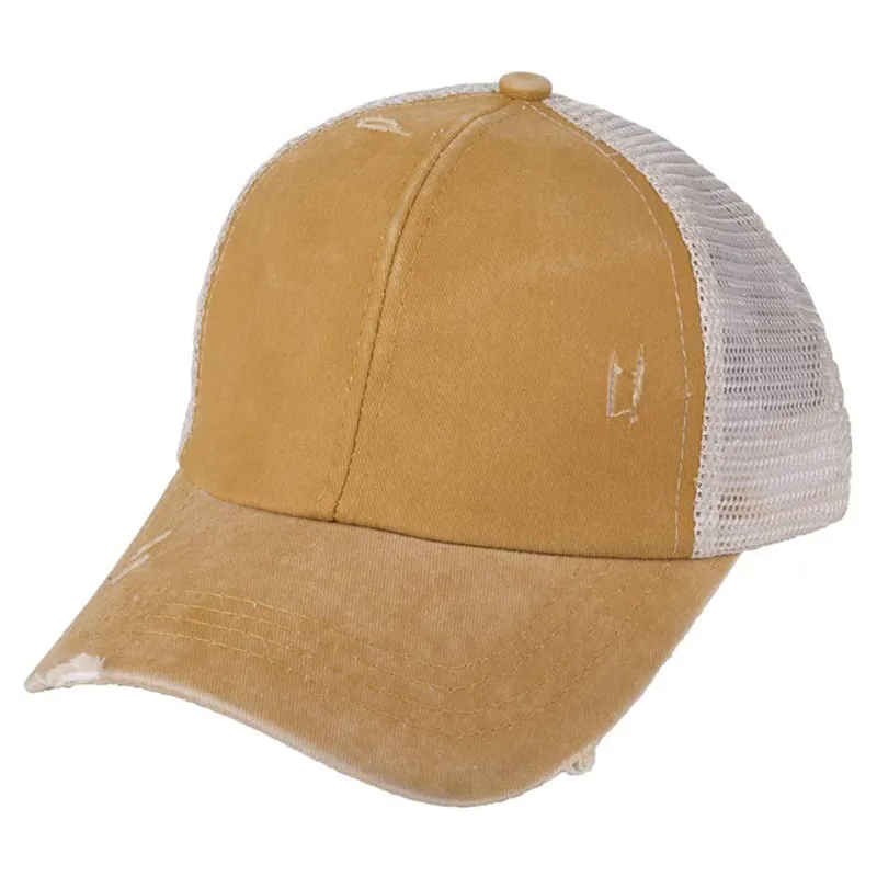 Women's Criss Cross Ponytail Mesh Hat