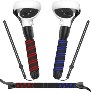 YOGES Handle Attachments Compatible with Oculus Quest 2 Controller, VR Gorilla Tag Long Arms Dual Extension Grips Compatible with Meta Quest 2 for Beat Saber Supernatural More VR Games, Black
